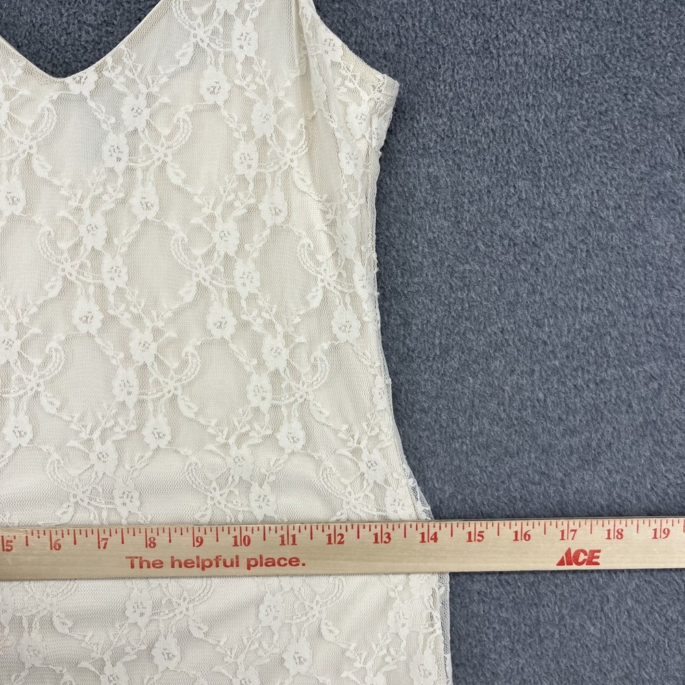 Sincerely Jules Y2K Slip Lace Midi Dress Womens Small White off romantic sheer - Picture 9 of 16